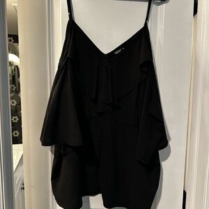 Black Women's Ruffle Top